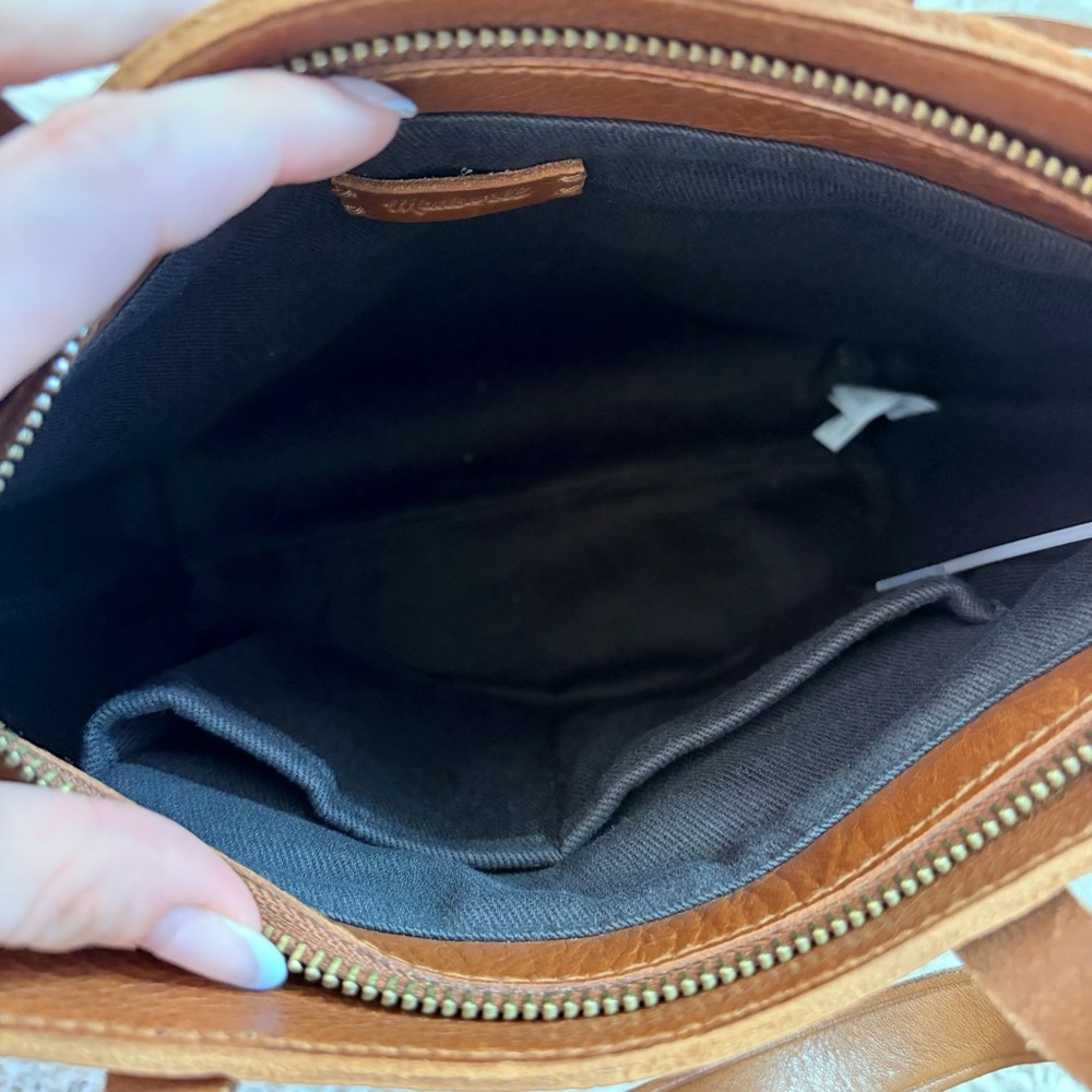 Madewell Zip Top Mini Transport Tote in English Saddle Leather - Picture 10 of 10